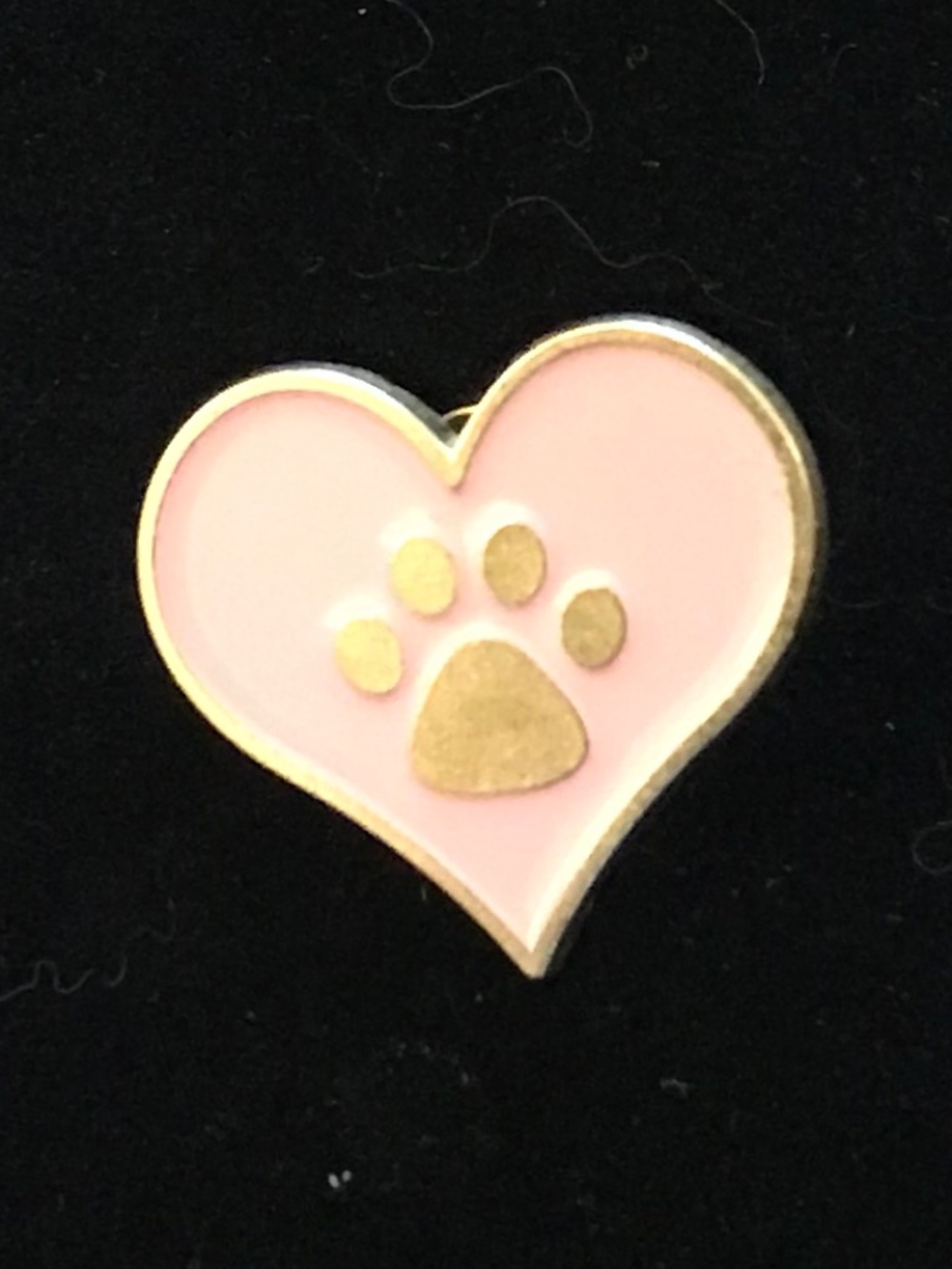 NWOT gold kitty paw print in pink heart shape (pins: 1/$12, 2/$20)